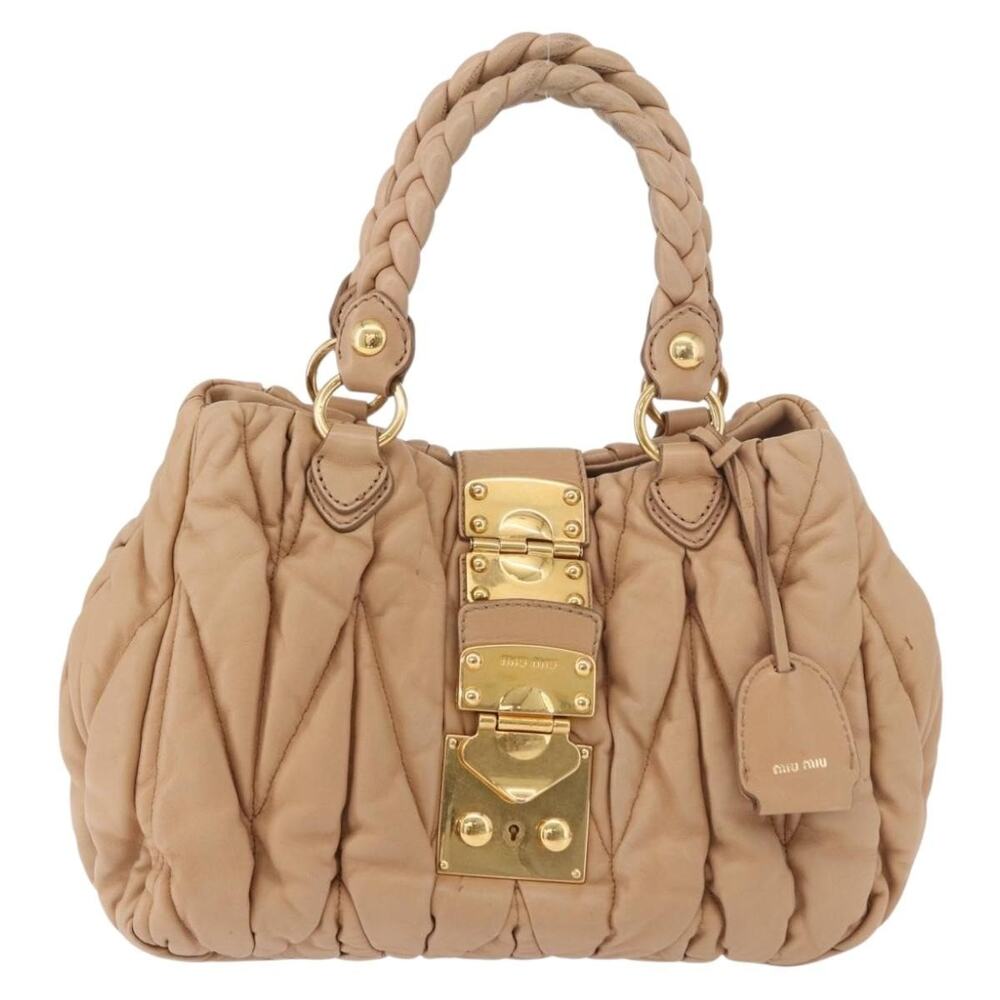 Miu Miu Matelasse Handbag Beige